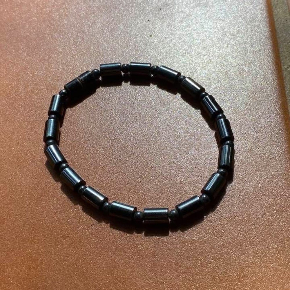Polished Magnetic Hematite Beaded Bracelet